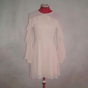 Lulu's Quiet Grace Blush Pink Long Sleeve Dress